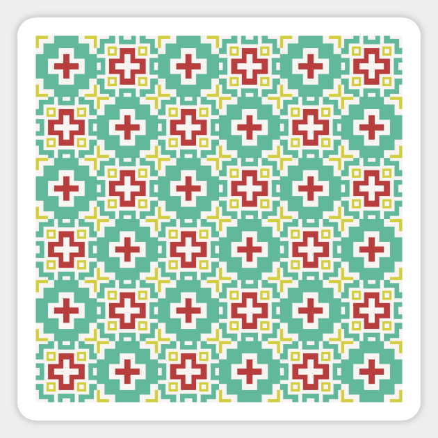 8 Bit Mexican Flower Pattern Sticker by Tobe_Fonseca